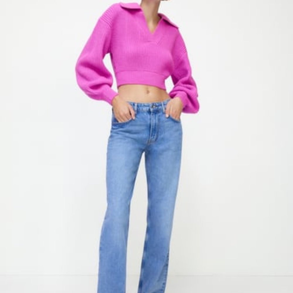 Cropped Knit  Sweater FUCHSIA NEW!